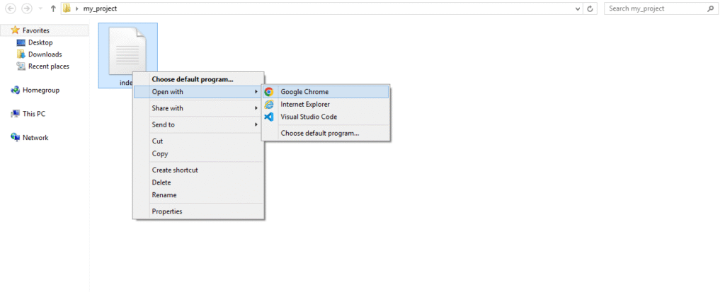Create an HTML file or open an HTML file in Visual Studio Code