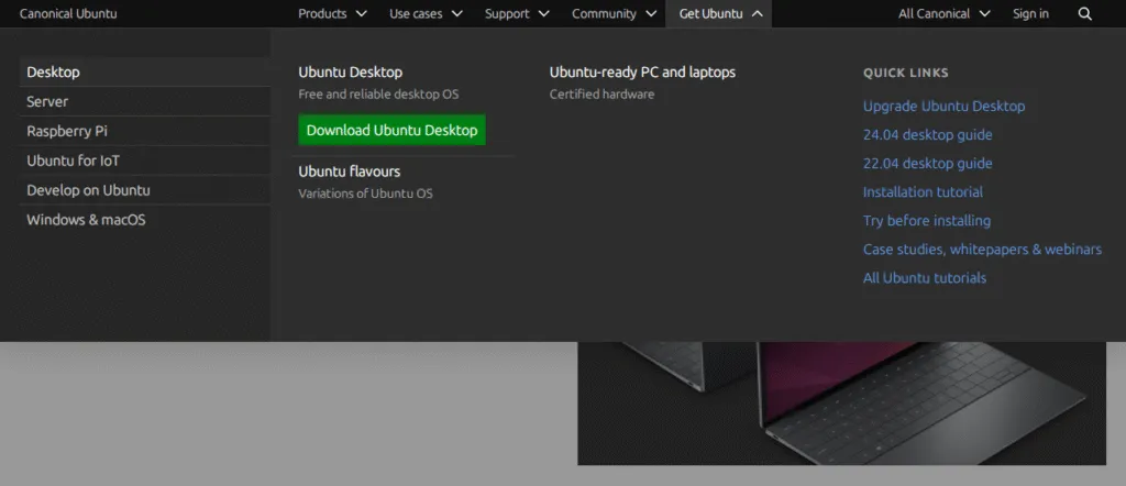 How to download Ubuntu from the official website