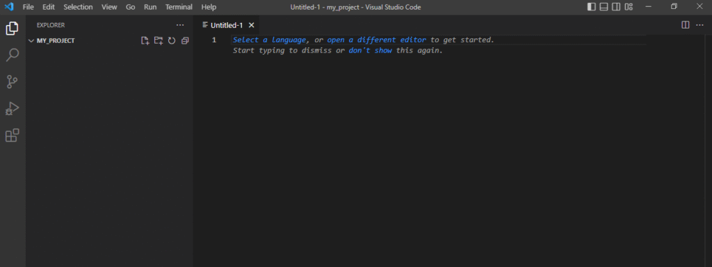 The first method for creating a file in Visual Studio Code