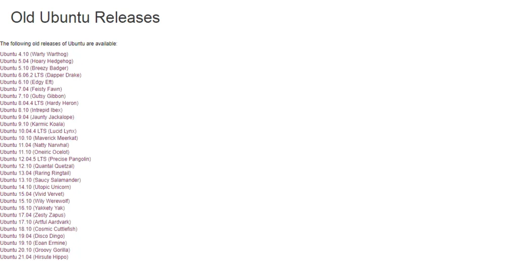 How to download an old version of Ubuntu