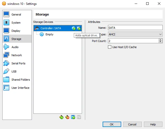 How to insert a disk into a Virtual Machine in VirtualBox: