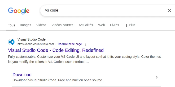 How to search for Visual Studio Code on Ubuntu